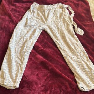 Ci Sono Beige and Brown Striped Pants